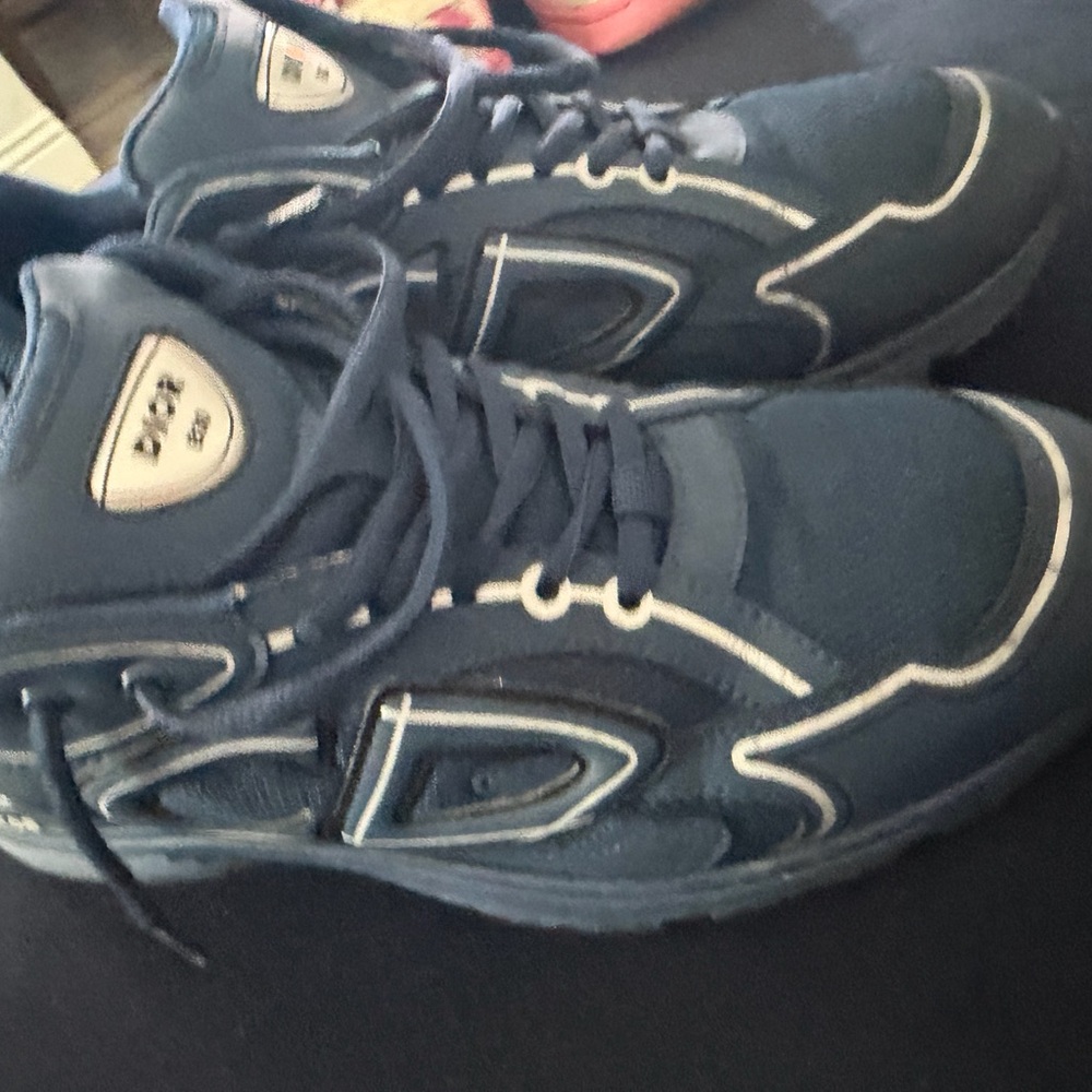 Dior Men’s Navy Blue Mesh & Leather Sneakers - Picture 9 of 9
